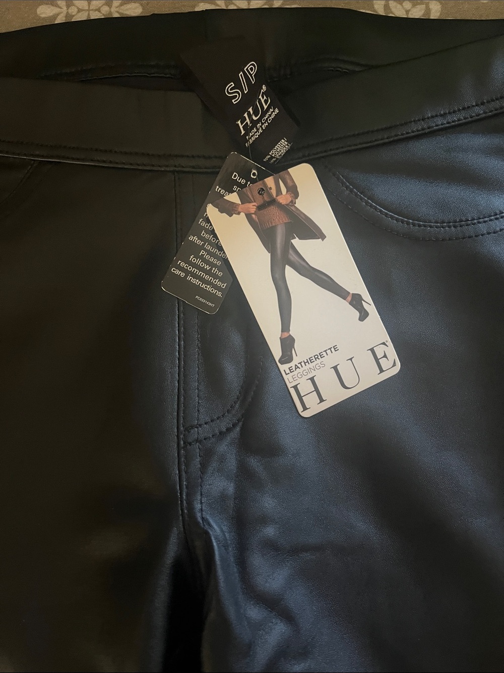 HUE Faux Leather Leggings - Black